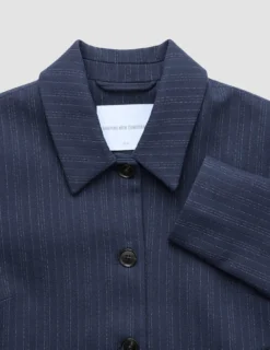 Women's Serene Short Jacket Marine Pinstripe