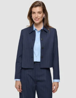 Women's Serene Short Jacket Marine Pinstripe