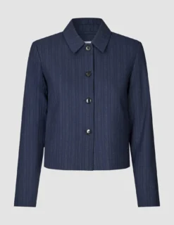 Women's Serene Short Jacket Marine Pinstripe