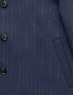 Women's Serene Short Jacket Marine Pinstripe