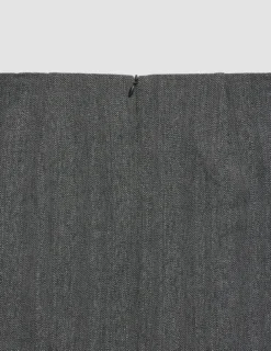 Women's Serene Short Skirt Grey Herringbone