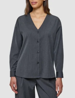 Women's Skye Belted Overshirt Charcoal Melange