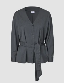 Women's Skye Belted Overshirt Charcoal Melange