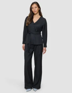 Women's Skye Belted Overshirt Black