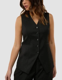 Women's Skye Long Vest Black