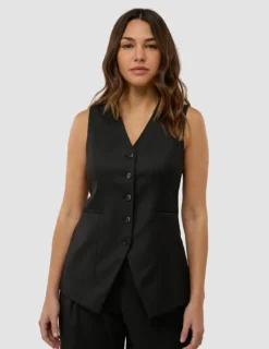 Women's Skye Long Vest Black