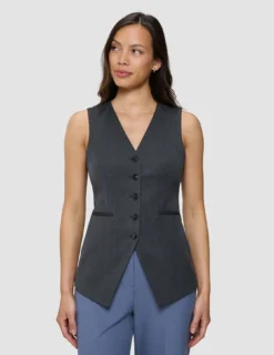 Women's Skye Long Vest Charcoal Melange