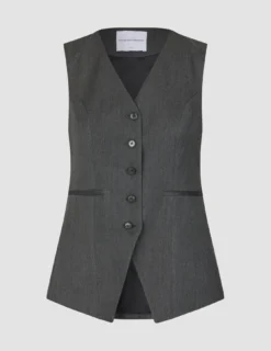 Women's Skye Long Vest Charcoal Melange