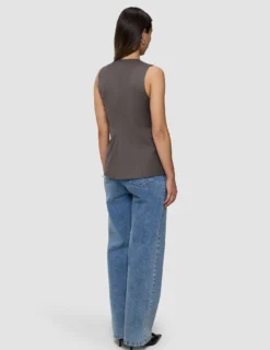 Women's Skye Long Vest Dark Chestnut Melange