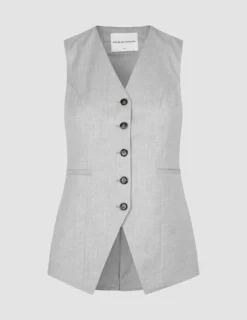 Women's Skye Long Vest Grey Pine Melange