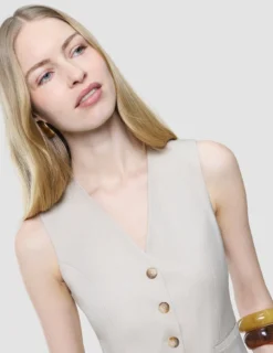 Women's Skye Long Vest Sandy Beige Melange
