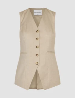 Women's Skye Long Vest Sandy Beige Melange