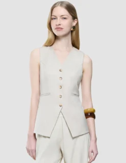 Women's Skye Long Vest Sandy Beige Melange