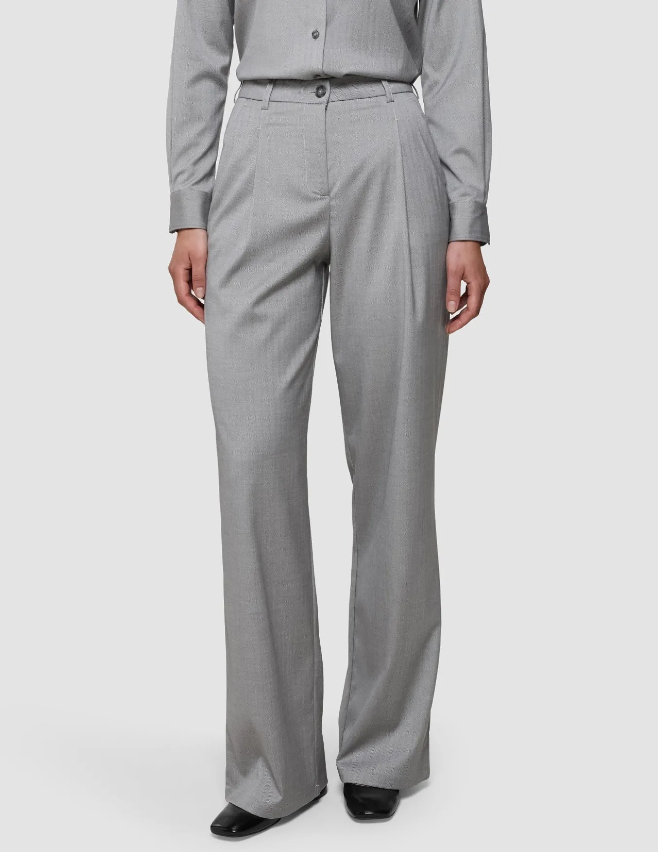Women's Skye Pants Wide Mellow Beige Herringbone