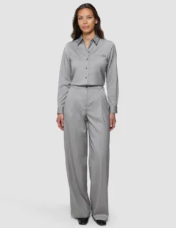 Women's Skye Pants Wide Mellow Beige Herringbone