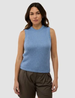 Women's Structured Knit Top Serenity Blue