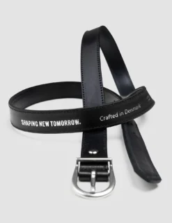 Women's Thin Leather Belt Silver Black