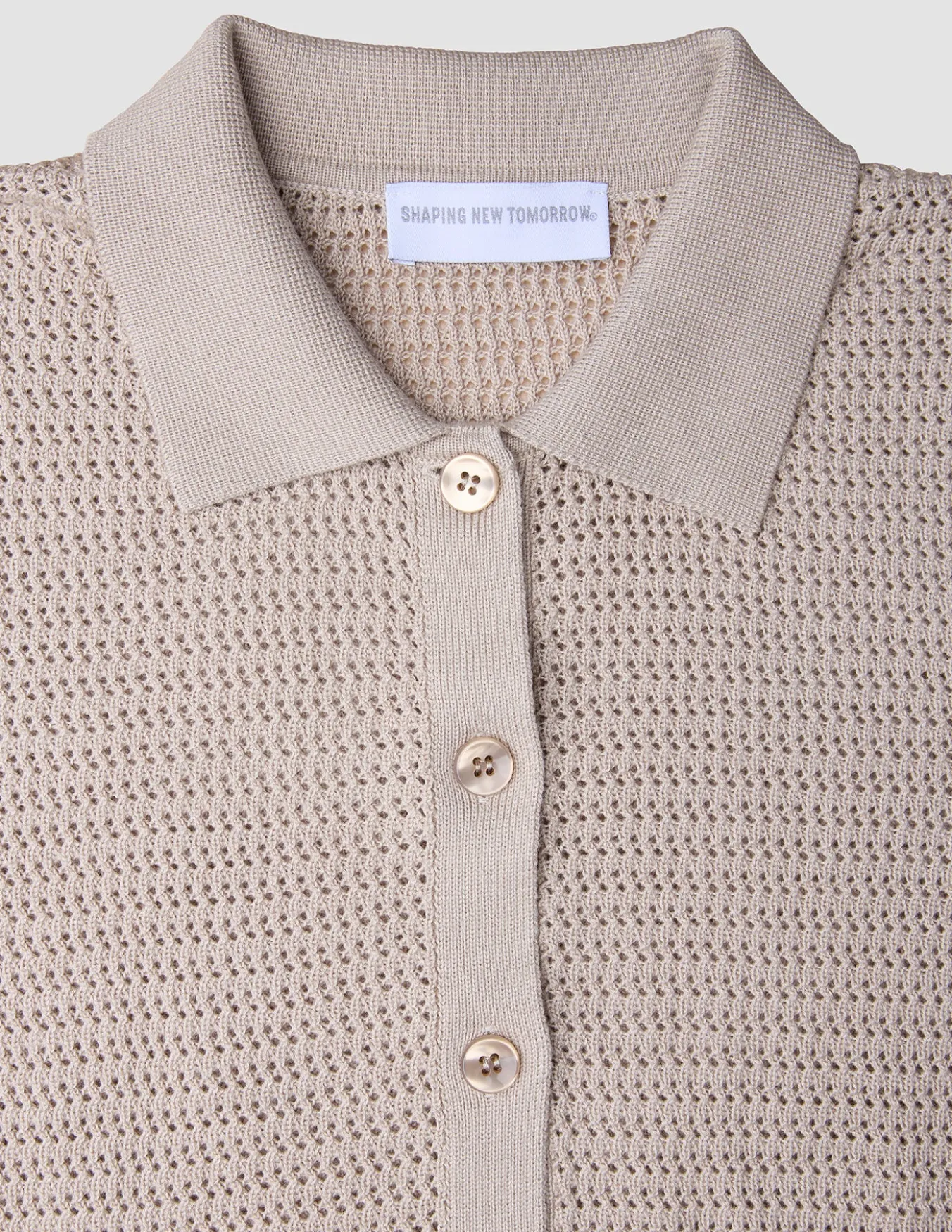 Women Structured Polo Sandy Beige
