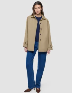 Women Waterproof Trench Coat Short Sand Grain