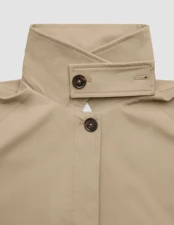Women Waterproof Trench Coat Short Sand Grain