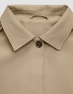 Women Waterproof Trench Coat Short Sand Grain