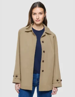 Women Waterproof Trench Coat Short Sand Grain