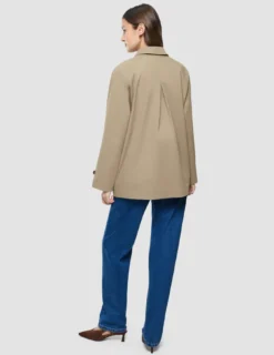 Women Waterproof Trench Coat Short Sand Grain