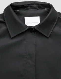 Women Waterproof Trench Coat Short Black